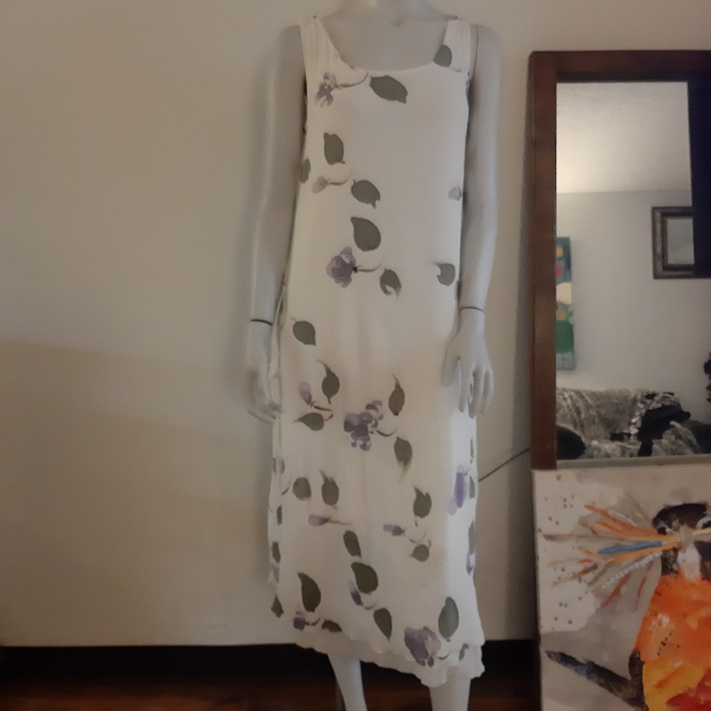 CHIFFON 100% RAYON MAXI DRESS FULLY LINED SMALL